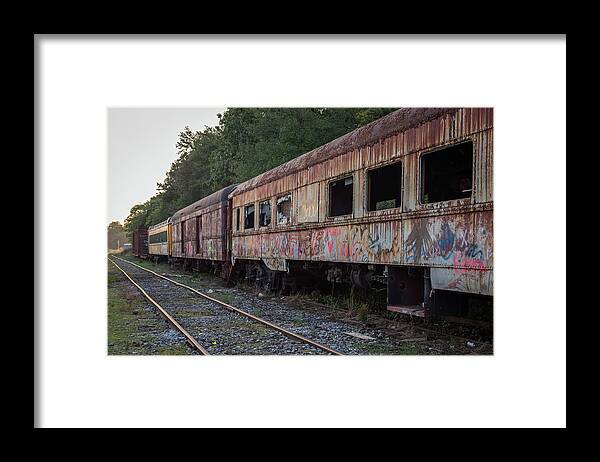 Terry D Photography Framed Print featuring the photograph Abandoned Train Cars by Terry DeLuco