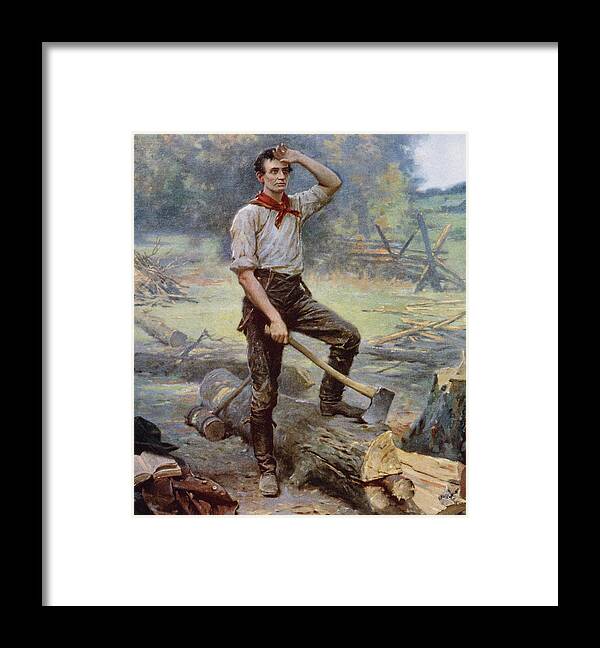 Abraham Lincoln Framed Print featuring the painting Abe Lincoln The Rail Splitter by War Is Hell Store