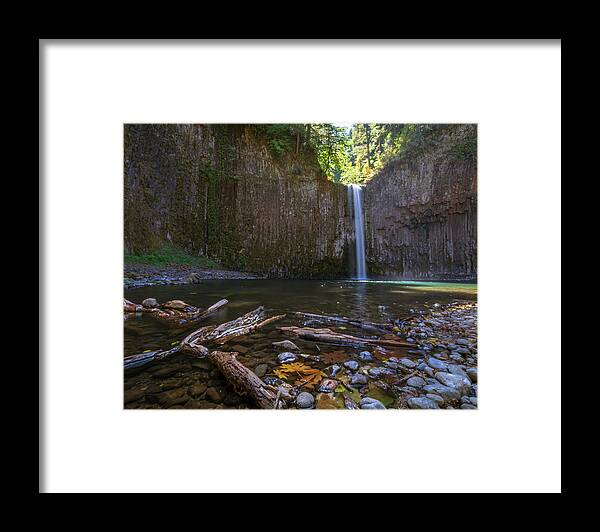 Abiqua Falls Framed Print featuring the photograph Abiqua Falls by Catherine Avilez