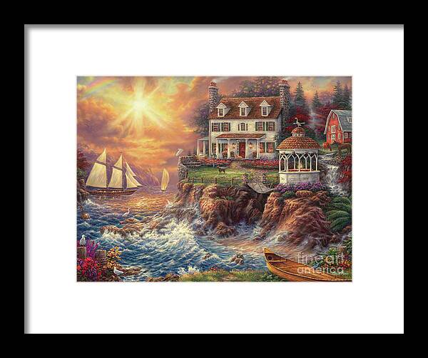  New England Framed Print featuring the painting Life Above the Fray by Chuck Pinson