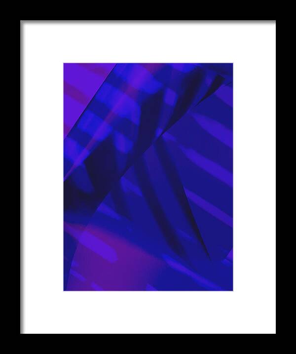 Purple Framed Print featuring the photograph Abstract Art Tropical Blinds Neon Ultraviolet Electric Blue by Itsonlythemoon -