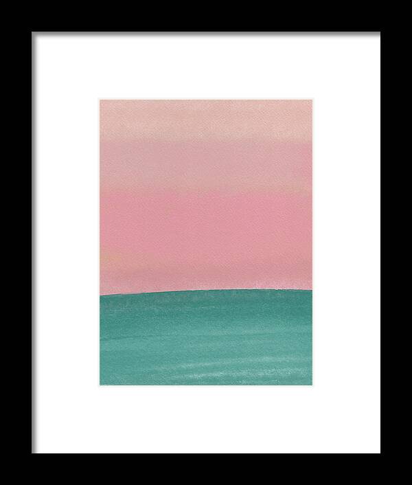 Landscape Framed Print featuring the painting Abstract Blush Pink Watercolor by Naxart Studio