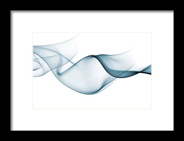 Curve Framed Print featuring the photograph Abstract Dark Translucent Smoke Wave by Raddanovic