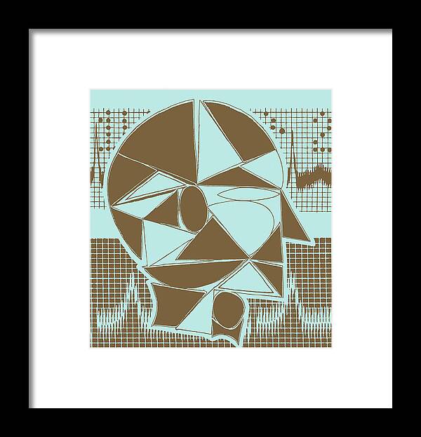 Ai Framed Print featuring the drawing Abstract Drawing of a Head by CSA Images