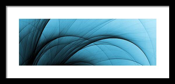 Cool Attitude Framed Print featuring the photograph Abstract Fading Blue Curves by Storman