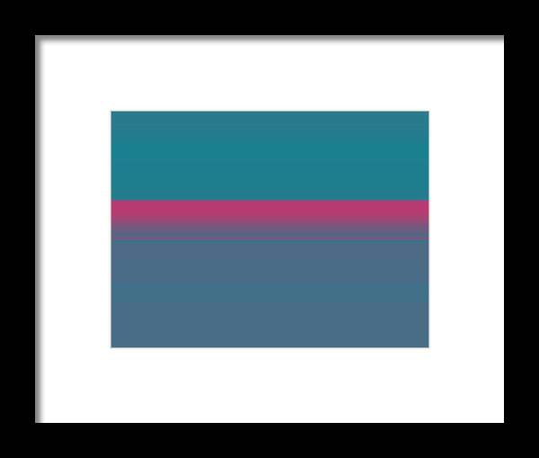 Abstract Framed Print featuring the digital art Abstract Landscape teal magenta 3 digital art 35 by Itsonlythemoon -
