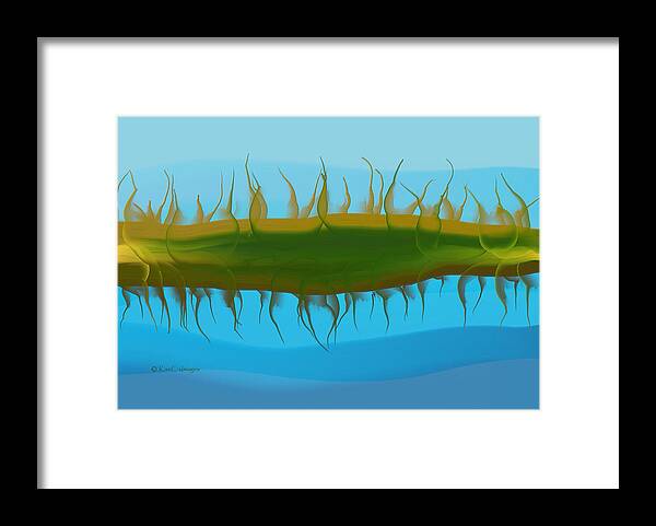 Abstract Marsh Framed Print featuring the digital art Abstract Marsh Above and Below by Kae Cheatham
