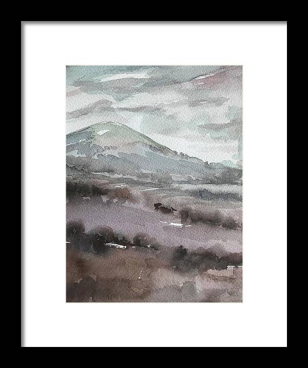 Moody Framed Print featuring the painting Abstract Moody Hill by Luisa Millicent