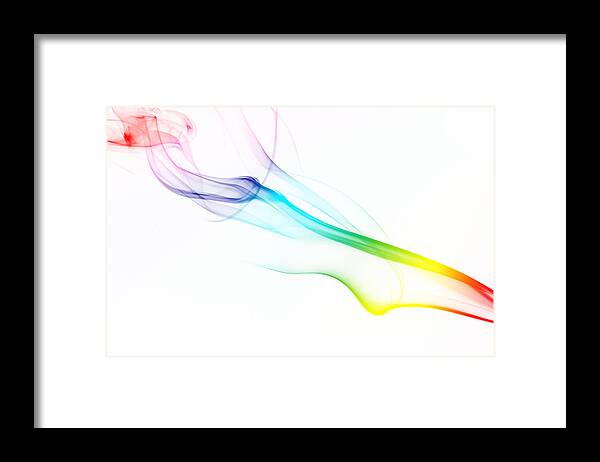 Art Framed Print featuring the photograph Abstract Rainbow Smoke by Tomodaji