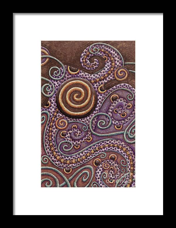 Whimsical Framed Print featuring the painting Abstract Spiral 8 by Amy E Fraser