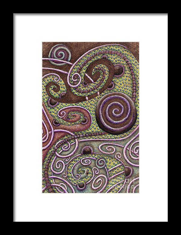 Whimsical Framed Print featuring the painting Abstract Spiral 9 by Amy E Fraser