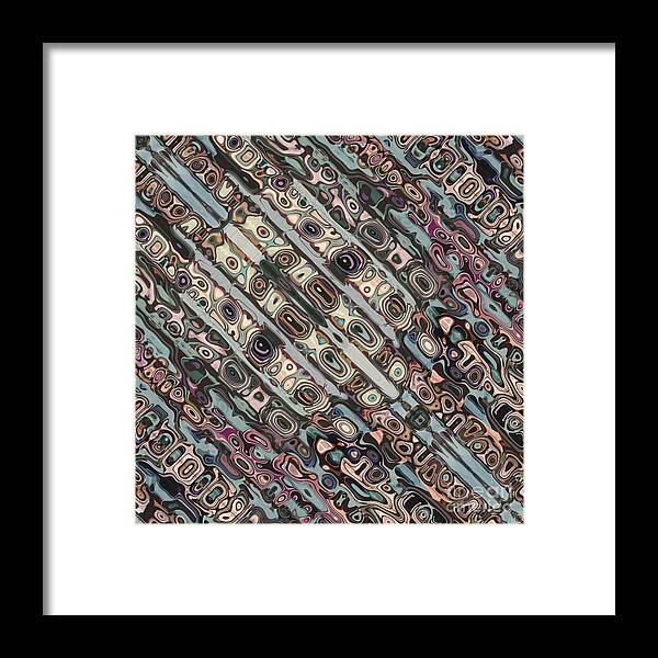 Diagonal Framed Print featuring the digital art Abstract Textured Earth Tones Pattern by Phil Perkins