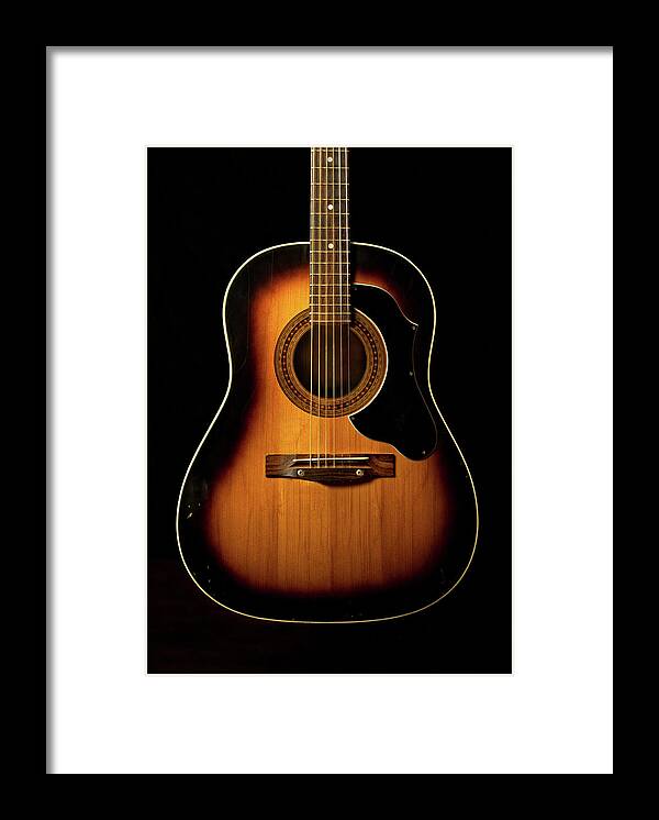 Music Framed Print featuring the photograph Acoustic Guitar by Juj Winn
