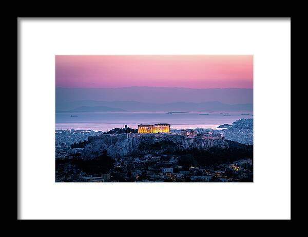 Acropolis Framed Print featuring the photograph Acropolis - Athens, Greece - Travel photography by Giuseppe Milo