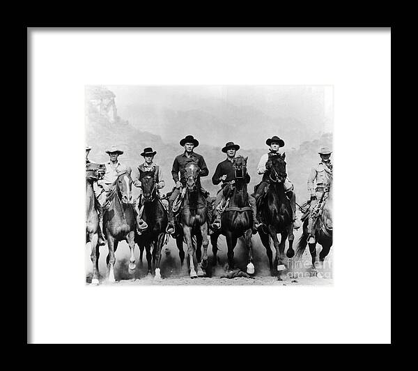 Horse Framed Print featuring the photograph Actors From The Magnificent Seven by Bettmann