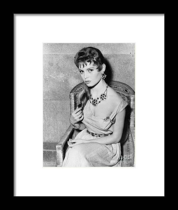Mid Adult Women Framed Print featuring the photograph Actress Brigitte Bardot Wearing Movie by Bettmann
