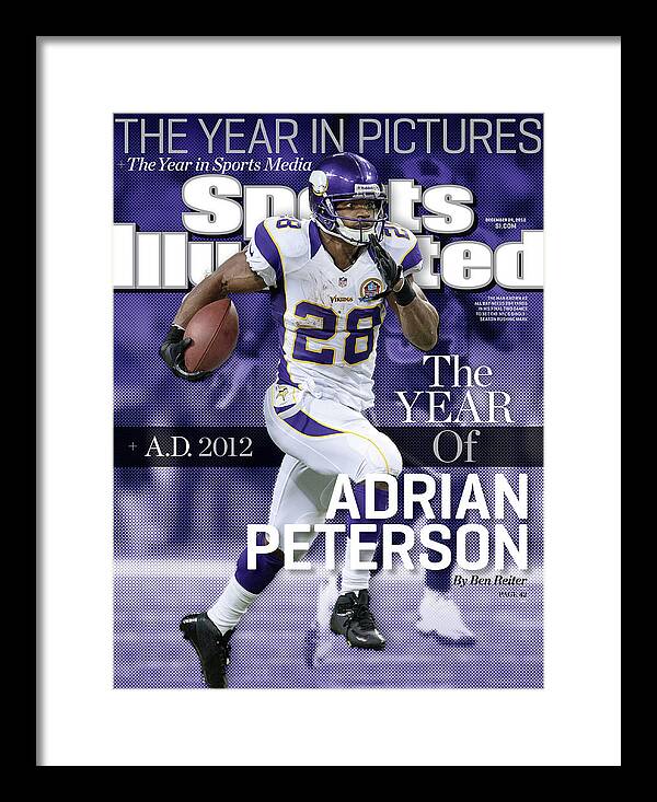 Magazine Cover Framed Print featuring the photograph A.d. 2012 The Year Of Adrian Peterson Sports Illustrated Cover by Sports Illustrated
