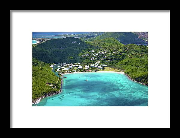 Water's Edge Framed Print featuring the photograph Aerial View Of A Resort In St.martin by Cdwheatley