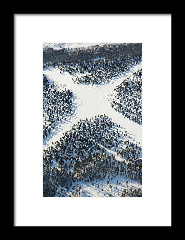 Tranquility Framed Print featuring the photograph Aerial View Of Crossroads Covered By by Johner Images