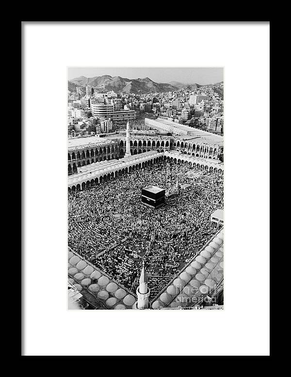 People Framed Print featuring the photograph Aerial View Of Muslems Gathering by Bettmann