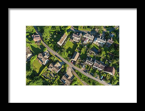 Avenue Framed Print featuring the photograph Aerial View Over Picturesque Country by Fotovoyager