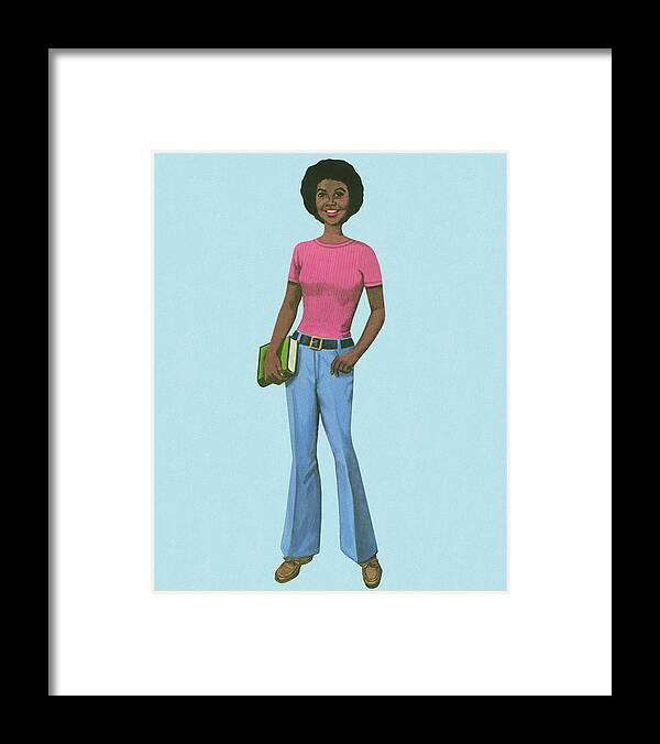 Adult Framed Print featuring the drawing African American Young Adult by CSA Images