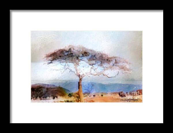 Landscape Framed Print featuring the painting African Journey by Chris Armytage