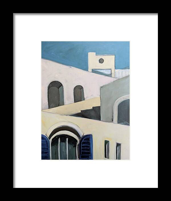 Surreal Framed Print featuring the painting After de Chirico by Jillian Goldberg