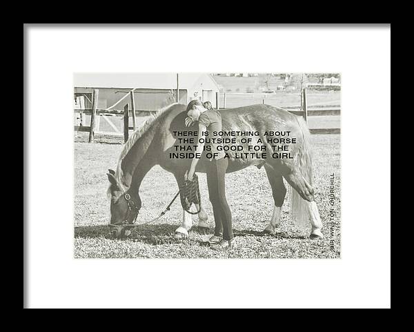 About Framed Print featuring the photograph AFTER THE COMPETITION quote by Dressage Design