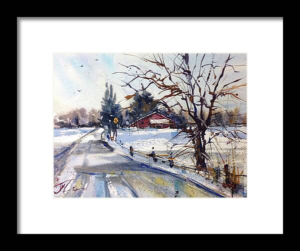 Winter Framed Print featuring the painting After the Snowfall by Judith Levins