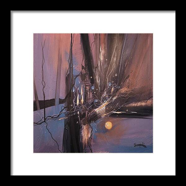 Abstract Framed Print featuring the painting Afterglow by Tom Shropshire