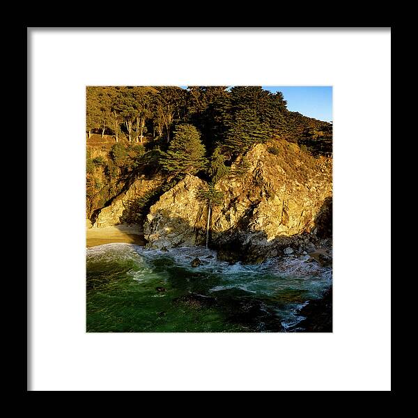 Steve Bunch Framed Print featuring the photograph Afternoon at McWay Falls Big Sur by Steve Bunch