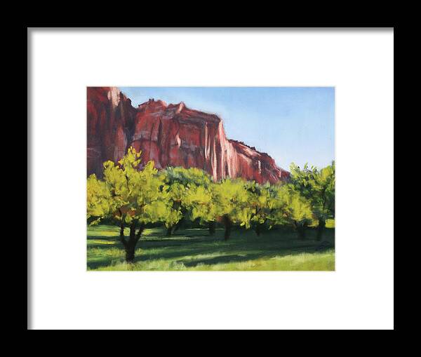 Apple Orchard Framed Print featuring the painting Afternoon in the Orchard by Sandi Snead