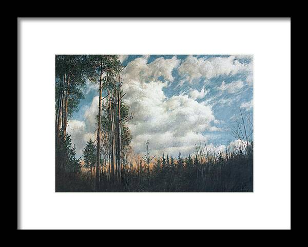 Hans Saele Framed Print featuring the painting Afternoon in the Woods by Hans Egil Saele