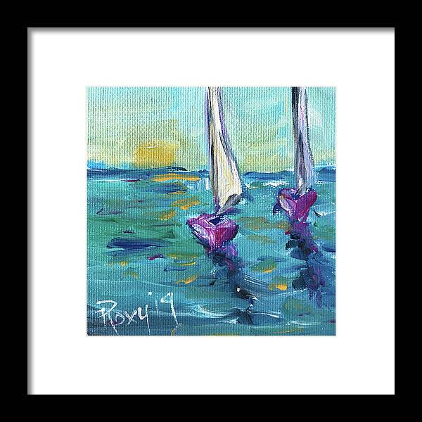 Sailboats Framed Print featuring the painting Afternoon Sail by Roxy Rich