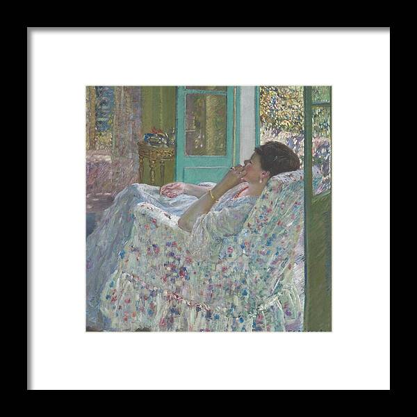 19th Century Art Framed Print featuring the painting Afternoon - Yellow Room, 1910 by Frederick Carl Frieseke