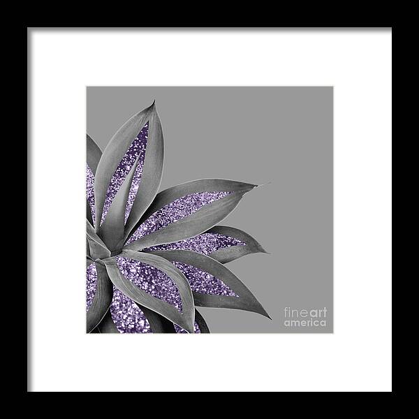 Photography Framed Print featuring the mixed media Agave Finesse Glitter Glam #4 #tropical #decor #art by Anitas and Bellas Art