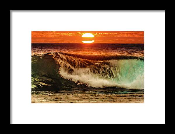 Images And Videos By John Bauer Johnbdigtial.com Framed Print featuring the photograph Ahh.. the Sunset Wave by John Bauer