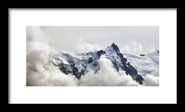 Scenics Framed Print featuring the photograph Aiguille Du Midi Out Of Clouds by Thomas Pollin