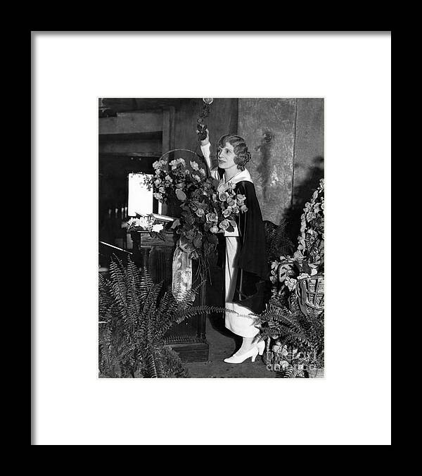 People Framed Print featuring the photograph Aimee Mcpherson At Altar Of Her Church by Bettmann