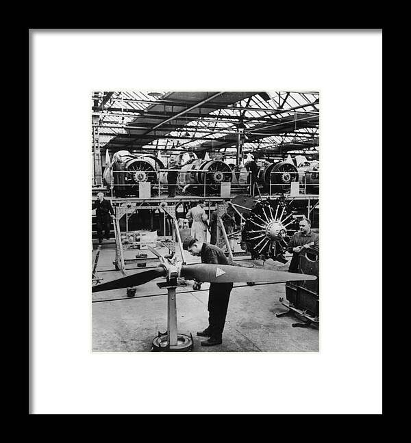 1930-1939 Framed Print featuring the photograph Aircraft Production by Fox Photos
