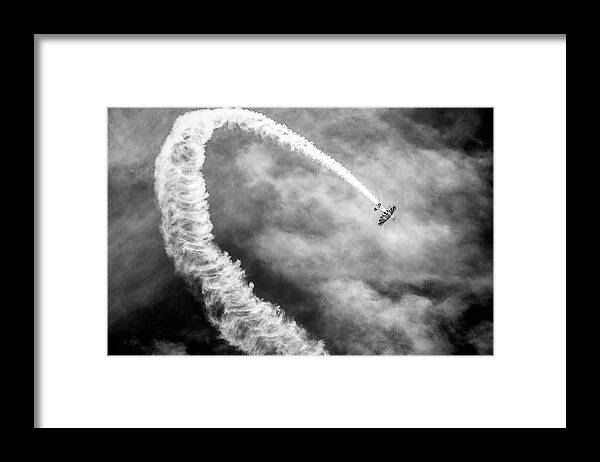 Yancho Sabev Photography Framed Print featuring the photograph Aircrafts #5 b/w by Yancho Sabev Art