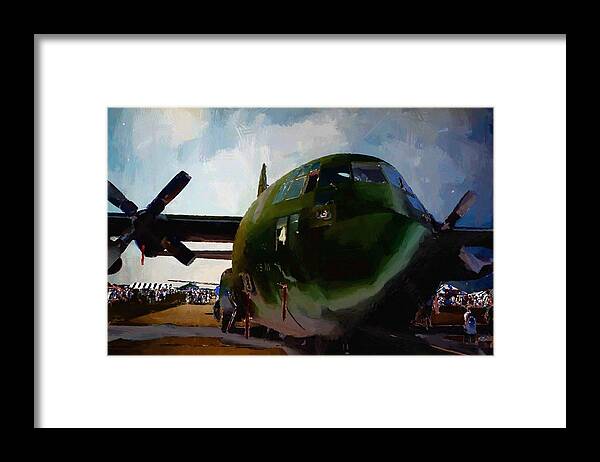 C-130 Framed Print featuring the mixed media Airshow Herk by Christopher Reed