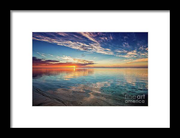 Aitutaki Framed Print featuring the photograph Aitutaki Sundown by Becqi Sherman