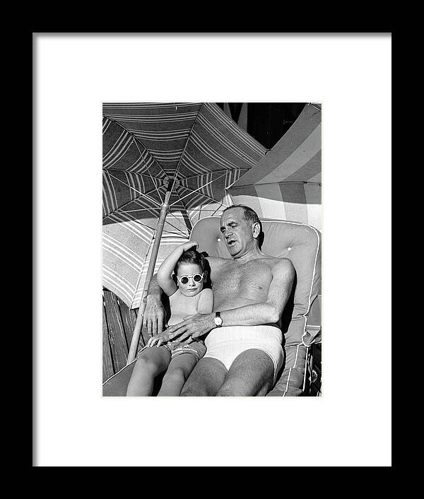 Lounge Framed Print featuring the photograph Al Jolson [& Family];Al Jr. Jolson by Alfred Eisenstaedt