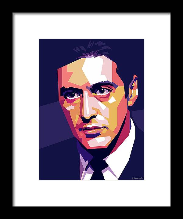 Al Pacino Framed Print featuring the digital art Al Pacino pop art by Movie World Posters