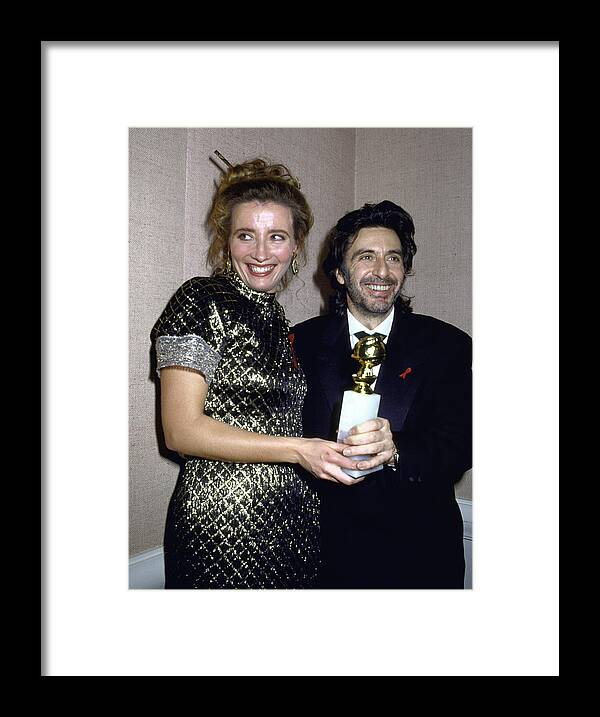 Color Image Framed Print featuring the photograph Al Pacino;Emma Thompson by DMI (Kevin Winter)