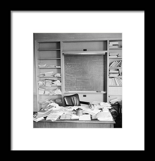 Albert Einstein Framed Print featuring the photograph Albert Einstein's Office by Ralph Morse