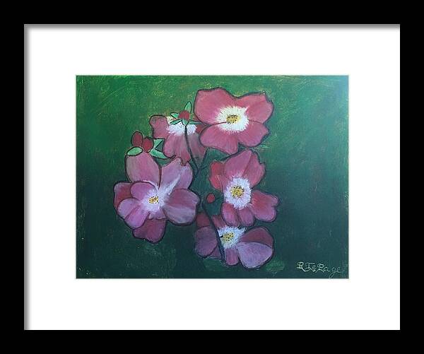 Flower Framed Print featuring the pastel Alberta Wild Rose by Richard Le Page