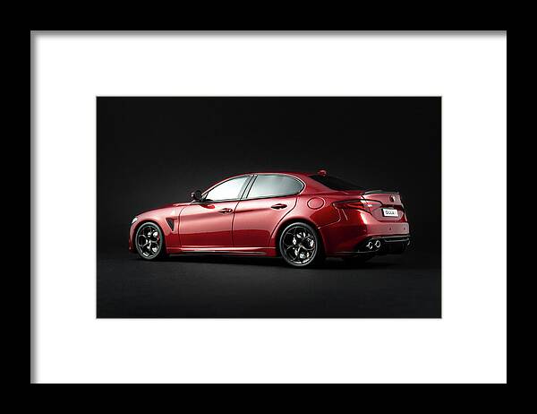 Alfa Romeo Framed Print featuring the photograph Alfa Romeo Giulia Quadrifoglio by Evgeny Rivkin